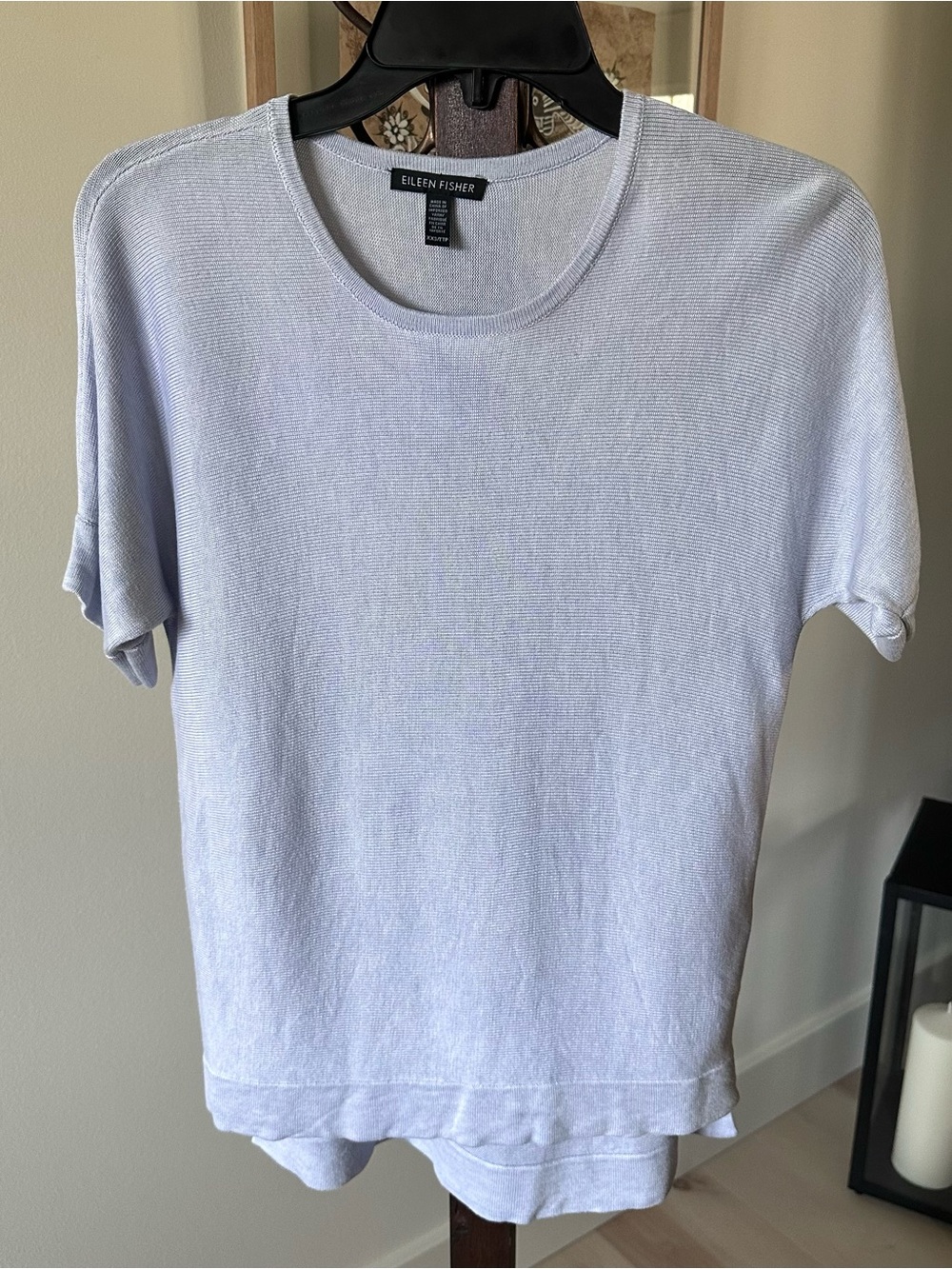 Eileen Fisher Lightweight Crewneck Short Sleeve Top - Pale Lilac
